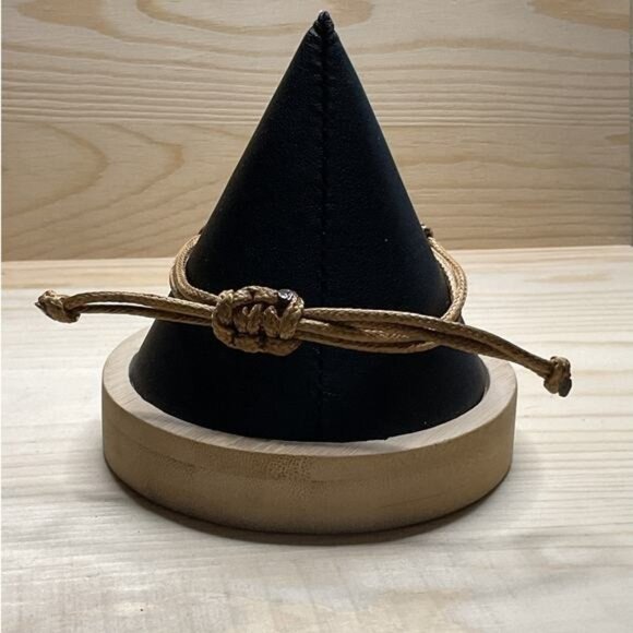 Adjustable Moonstone Bracelet With Cord Knot Closure - Picture 2 of 3